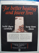 Ins. Co of N. America For Fewer Fires Ad 1927