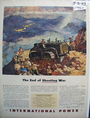 International End of Shooting War Ad 1943