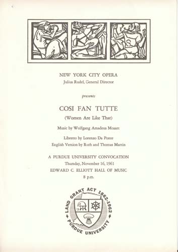 Cosi Fan Tutte New York City Opera program