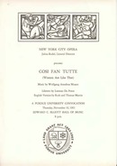 Cosi Fan Tutte New York City Opera program