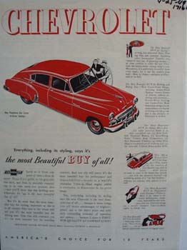 Chevrolet the most beautiful buy of all. Ad