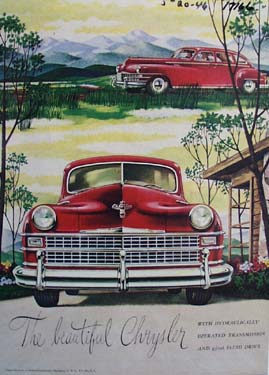 The beautiful Chrysler. Ad was published 5/20/46