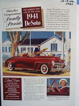 The newest new 1941 DeSoto. Ad