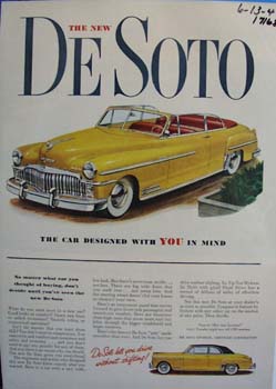 DeSoto the car designed with you in mind. Ad