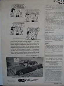 Ford Falcon and Charlie Brown. Ad