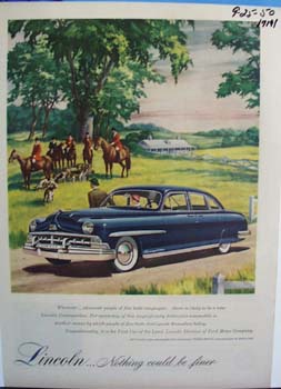 Lincoln nothing could be finer. Ad was published 9/25/50