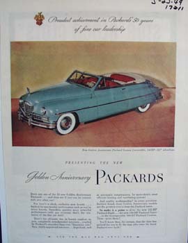Packards 50 years of fine car leadership. Ad