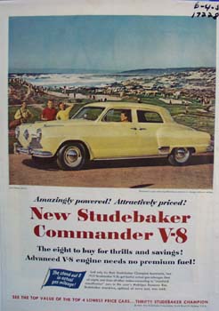 Studebaker Commander amazingly powerful and attractively priced. Ad