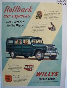 Willys Station Wagon rollback car expenses. Ad