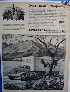 Autocar Trucks for heavy duty. Ad was published 8/21/44