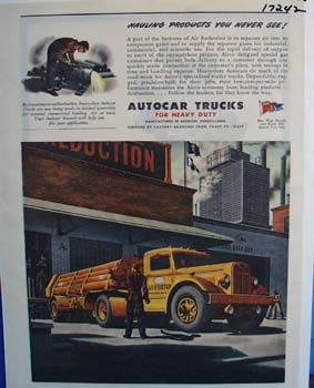 Autocar trucks haul products you never see. Ad