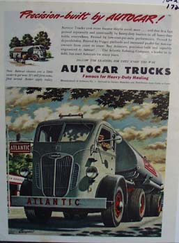 Autocar trucks famous for heavy-duty hauling. Ad