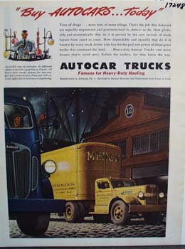 Autocar trucks famous for heavy-duty hauling. Ad
