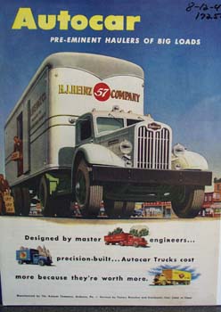 Autocar pre-eminent haulers of big loads. Ad