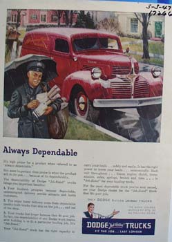 Dodge always dependable. Ad