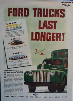 Ford trucks last longer. Ad