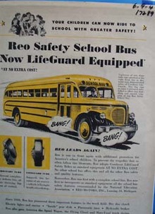 Reo safe life guarding school bus. Ad