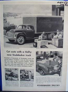Studebaker cuts costs. Ad