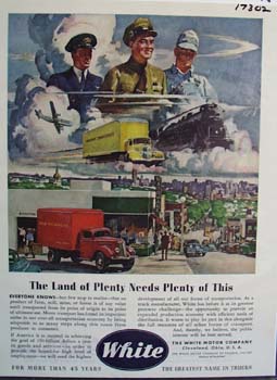 White the land of plenty needs plenty of trucks. Ad