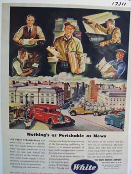 White nothings as perishable as news. Ad