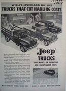 Jeep trucks that cut hauling cost. Ad