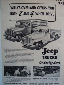 Willys-Overland Jeep offers you advertisement
