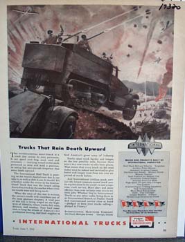 International trucks that rain death upward. Ad