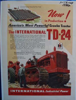 International Americas most powerful crawler tractor. Ad