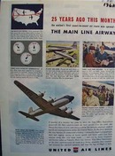 United Air lines 25 years of the main line airway Ad 1945.