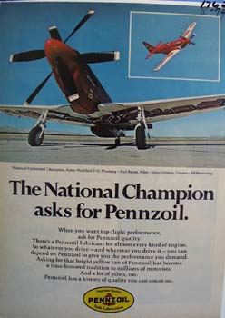 Champions asks for Pennzoil Ad 1979. Ad
