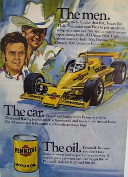 Pennzoil The men. The car. The oil Ad 1979. Ad