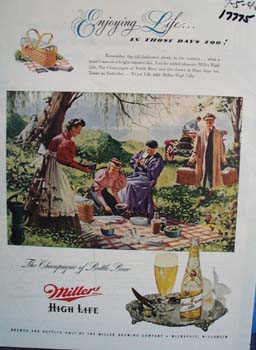 Miller high life enjoy it Ad 1948. Ad