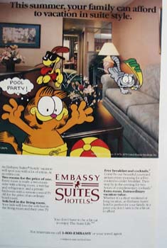 Embassy Suites Garfield and friends Ad 4/87