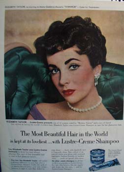 Lustre-Crme presents Elizabeth Taylor Ad 1952.