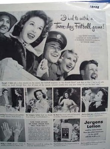 Susan Hayward & Jergens Lotion Ad 1950
