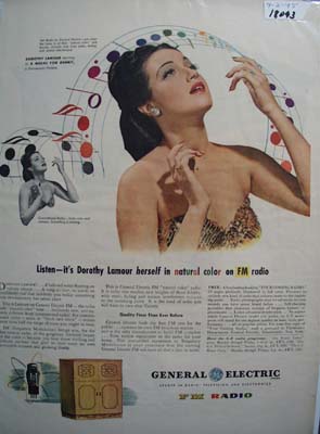 Dorothy Lamour & General Electric Ad 1945