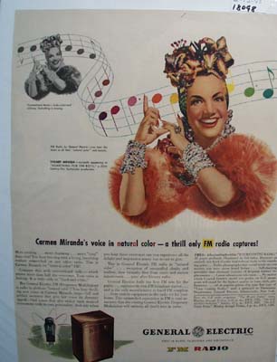 Carmen Miranda & General Electric Ad 1945