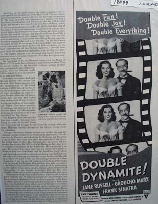 Groucho Marx & Jane Russell Movie Ad 1951