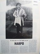 Harpo Marx In Overcoat Silent Genius Article 1964