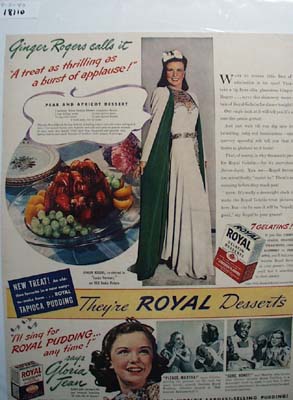 Ginger Rogers & Royal Gelatin Ad 1940