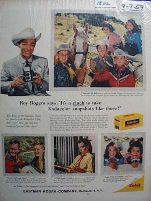 Roy Rogers & Kodak Ad 1959