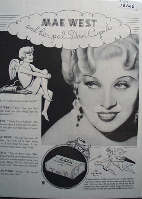 Mae West & Lux Soap Ad 1934