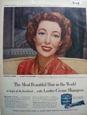 Loretta Young & Lustre Creme Ad 1952
