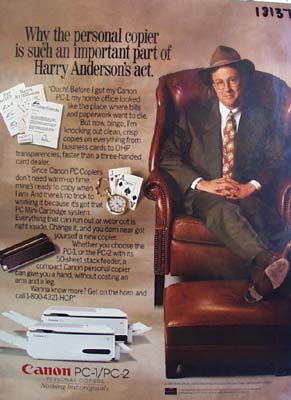 Cannon Harry Anderson personal copier Ad 1992