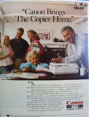 Cannon brings the copier home Ad 1989
