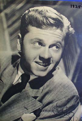 Black and white signed photo of Mickey Rooney
