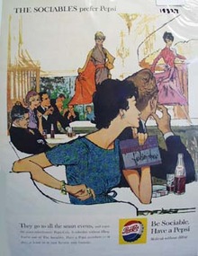 Pepsi the sociable peoples cola Ad 1959