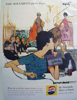 Pepsi the sociable peoples cola Ad 1959