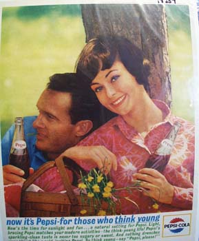 Pepsi think young Ad 1963.
