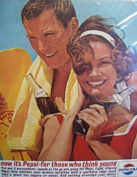 Pepsi think young Ad 1963.